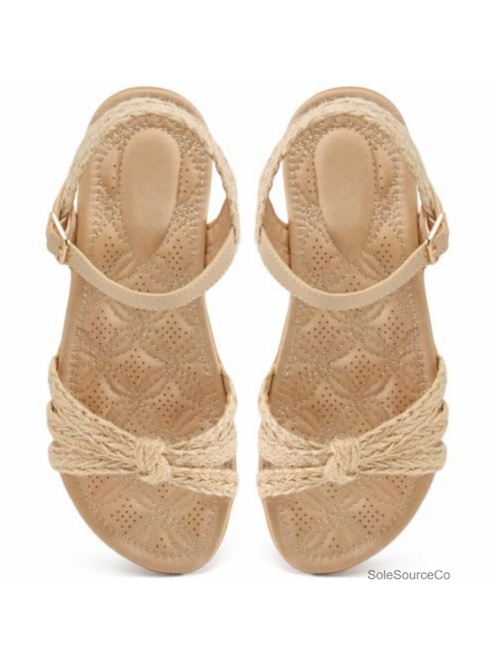 Womens Flat Sandals Comfortable Walking Shoes Faux Leather Casual Summer